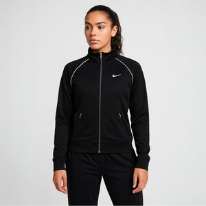 VTG Nike Dri-Fit Track Jacket Zip Up Black & White